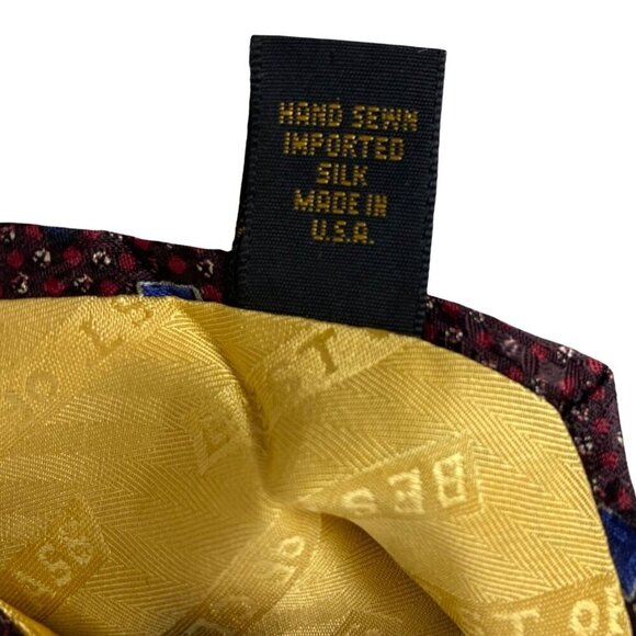 Robert Talbott Best Of Class Nordstrom Silk Necktie Geometric Burgundy USA - Picture 6 of 6